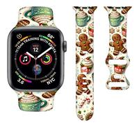 Winter Christmas Gnomes Snowman Tree Bands Compatible with Apple Watch Band 38MM 40MM 41MM, Silicone Strap Compatible with iWatch Bands Ultra Series SE 9 8 7 6 5 4 3 2 1 for Women Men