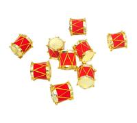 Winter Christmas Hanging 12pcs Flocking Small Drum Christmas Ornaments Red Mini Gift Box Christmas Tree Pendant New Year Pendant Decorations DIY Craft Hanging