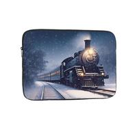 Winter Christmas Snow Night Railway Train Laptop Bag 10 inch Business Briefcase Gifts for Men Women Water Resistant Laptop Sleeve Carry On Laptop Case Shockproof Protective Computer Bag Notebook Case