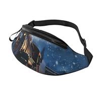 Winter Christmas Snow Night Railway Train Printed Personalized Waist Bag, Lightweight and Versatile Crossbody Bag for Everyday and Outdoor Adventures