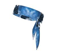 Winter Christmas Snow Night Railway Train Printed sports headband tennis headband suitable for basketball running and track and field