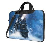 Winter Christmas Snow Night Railway Train Printed Waterproof Laptop Case Ultra-Thin Portable One-Shoulder Laptop Bag 600d Oxford 13in/14in/15.6in