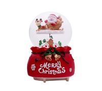 Winter Christmas Sphere, Christmas Snow Globe, Santa Riding a Musical Box of Elk - Snowball Christmas Decorations for Girls Women Children Boys Moms Fi