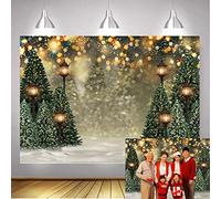 Winter Christmas Tree Snowflake Backdrop Green Glitter Snow Scene Bokeh Photography Background Xmas Birthday Baby Shower Party Photo Banner 8X6FT