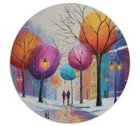 Winter City Streets, Trees, Street Lights,Rätsel Für Erwachsene 1000pcs (67.5x67.5cm),Herausforderungsspiele