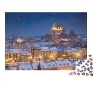 Winter Cityscape Lights 1000 Piece Night City Christmas Lights Jigsaw Puzzle For Adults Thick Card Board Relaxation Puzzle Game Puzzle 38x26cm/1000pcs