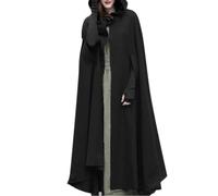 Winter Cloak Hooded Trench Coat Medieval Women Gothic Shawl Cloak Trench Coat Open Front Cardigan Coat Cape Poncho