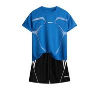 Winter Clothes for Toddler Boys Boy's Short Sleeved Running Suit Casual Quick Drying Clothes for Boys and Girls Summer T Shirt Shorts Two Piece Set Infant Shorts Set (Blue, 11-12 Years)