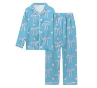 Winter Clothes For Women,Womens Pyjamas Set,Women’s Valentine's Day Long Sleeve Pajama Set for Women - Cozy Satin Finish Breathable Knit Top and Matching Bottoms Sleepwear Ensemble (Sky Blue, XL)