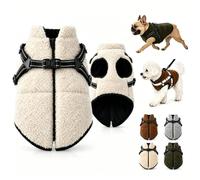 Winter Coat for Dogs with Integrated Harness and Reflective Strips, Warm | Dog Winter Coat with Harness, Dog Winter Coat, Two Metal D-Rings, For Small & Medium Dogs(C,L(4/5-8kg))