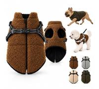 Winter Coat for Dogs with Integrated Harness and Reflective Strips, Warm | Dog Winter Coat with Harness, Dog Winter Coat, Two Metal D-Rings, For Small & Medium Dogs(A,L(4/5-8kg))