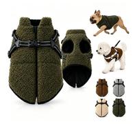 Winter Coat for Dogs with Integrated Harness and Reflective Strips, Warm | Dog Winter Coat with Harness, Dog Winter Coat, Two Metal D-Rings, For Small & Medium Dogs(D,L(4/5-8kg))