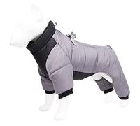 Winter Coat for Dogs with Waterproof Fleece, Warm Windproof for Small, Medium and Large Breeds, French Clothing as a Cold Weather Outfit, Ideal Puppy Snowsuit (Grey, S)