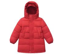 Winter Coat for Girls Hooded Down Jacket for Baby Lightweight Snowsuit Packable Down Coat Padded Overcoat Thickened Windbreaker Red 4-5 Years