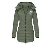 Winter Coat for Women I'm So Cold Down Puffer Padded Thicked Quilted Cotton Parkas Coats Ladies Long Sleeve Hooded Slim Jacket Outdoor Thermal Overcoat Windproof Warm Outwear with Pockets S-3XL