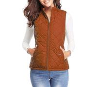 Winter Coat Women Jacket Coat Casual Autumn Warm Vest Cardigan with Pockets Winter Jacket Down Women (Orange, XXL)