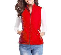 Winter Coat Women Jacket Coat Casual Autumn Warm Vest Cardigan with Pockets Winter Jacket Down Women (Red, XXL)