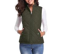 Winter Coat Women Jacket Coat Casual Autumn Warm Vest Cardigan with Pockets Winter Jacket Down Women (Green, XXL)