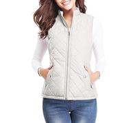 Winter Coat Women Jacket Coat Casual Autumn Warm Vest Cardigan with Pockets Winter Jacket Down Women (White, XXL)