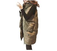 Winter Coat Women's Long Warm Long Vest Women's Sleeveless Quilted Jacket Lightweight Women's Vest Outdoor Long Vest with Hood Sports Quilted Coat Sporty Sweat Vest Warm Hiking Vest Casual Winter Vest
