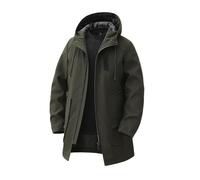 Winter Coats for Men Long Casual Anorak Jacket Lightweight Outdoor Windbreaker Hooded Coat For Men Autumn Winter Seasons (Army Green, XL) 11