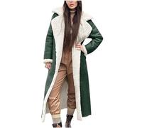 Winter Coats for Women Faux Suede Shearling Lapel Coat Thermal Sherpa Fleece Lined Long Peacoats Sheepskin Buckle Jackets Warm Plush Overcoat Moto Bomber Jacket Leather Coat Outerwear