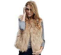 Winter Coats for Women UK Clearance Warm Faux Fur Vest Girls Sleeveless V-Neck Jacket Ladies Shrug Gilet Fashion Faux Fur Waistcoat Fuzzy Outerwear Solid Color Cardigan Casual Soft Parka Coat