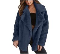 Winter Coats for Women UK Faux Fur Long Sleeve Open Front Windbreaker Thermal Thick Jacket Double Fleece Winter Jacket Warm Fluffy Fuzzy Overcoat Lapel Collar Casual Plush Shaggy Sherpa Soft Outwear