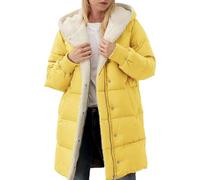Winter Coats For Women Uk Fleece Lined Quilted Jacket Womens With Hood Solid Color Full Zip Parka Coat Waterproof Comfortable Warm Long Sleeve Down Jacket Plus Size Outerwear Overcoat With Pockets