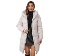 Winter Coats For Women Uk Padded Thick Lightweight Down Jacket Women With Hood Solid Color Winter Warm Long Puffer Coats Slim Fit Long Sleeve Quilted Jacket With Pockets Waterproof Parka Coat