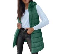 Winter Coats for Women Uk Plain Hooded Sleeveless Down vest Mid Length Extra Warm Essentials Jacket Soft Comfortable Casual Cardigans Trendy Outfits