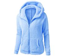 Winter Coats for Women Uk Plus Size Womens Fleece Jackets Full Zip Ladies Winter Coats Hoodies Warm Sherpa Lined Jacket Teddy Bear Coat Plus Size Outwear Jackets for Women Uk