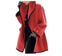 Winter Coats For Women Uk Plus Size Women'S Jacket Winter Sleeve Womens Long Open Casual Ladies Coat Trench Warm Long Color Jacket Slim Wool Cardigan Womens Jackets Size 14 Petite Trench (Red, XL)