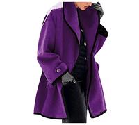 Winter Coats For Women Uk Plus Size Women'S Jacket Winter Sleeve Womens Long Open Casual Ladies Coat Trench Warm Long Color Jacket Slim Wool Cardigan Womens Jackets Size 14 Petite Trench (Purple, M)