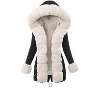 Winter Coats for Women UK Thick Fleece Lined Jacket Warm Hooded Parka Jackets Fluffy Fuzzy Outerwear Teddy Bear Coat Ladies Puffer Overcoats Fur Coat Waterproof Padded Overcoats