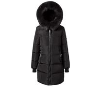 Winter Coats for Women Uk, Warm Padded Quilted Outwear Puffer Long Short Ladies Coats with Pocket Hood Long Sleeve Slim Trench Coat Warm Outwear Trench Coat Outdoor Hiking Jackets