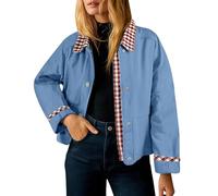 winter coats for women Winter Jackets for Women Uk Casual Button down Coats Fashion Cropped Trench Coats Fall Winter Windproof Windbreaker Outwear Blue XL