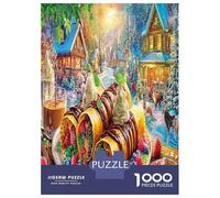 Winter Coffee Scene 1000 Piece Candy Town Jigsaw Puzzles for Puzzles 1000 Pieces Jigsaw for Adults Challenging Puzzles for Adults Jigsaw Puzzles for Adults Gifts 38x26cm/1000pcs