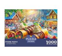 Winter Coffee Scene 1000 Puzzles Adults Puzzle Adults Puzzle Puzzle Game Home Decoration Challenge High Difficulty 38x26cm/1000pcs