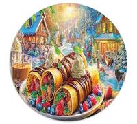Winter Coffee Scene Jigsaw Puzzle for Adults Kids Family 1000 Piece Fruit Pancake Puzzles Home Decoration Challenging Games Fun Details 1000pcs (67.5x67.5cm)