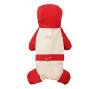 Winter Cold-Proof Warm Dog Onesie Coat Solid Color Windproof Waterproof Yorkshire Terrier Pug Chihuahua Shiba Inu Jacket,Red,L