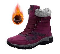 Winter Comfortable Cotton Shoes Anti Slip Boots for Women Boots Waetpoof Ladies Ankle Boots Size 6 Wide Fitting (Red, 6)