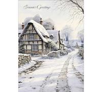 Winter Cottage Christmas Card - Large A5