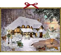 Winter Cottage in the Woods Coppenrath Advent Calendar Design by Barbara Behr 38 x 52 cm Glitter / Ribbon