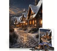 Winter Cottage Magic Jigsaw Puzzle for Adults 1000 Pieces Thought Training Calm Recreation Uniform Cut Festive Present (38x26cm)