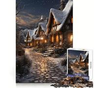 Winter Cottage Magic Jigsaw Puzzles for Teenagers 1000 Pieces Clear Recall Leisure Activity Flawless Cut Best Gift (50x75cm)
