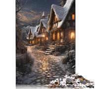 Winter Cottage Magic Puzzle 1000 Pieces Jigsaws Puzzles for Adults Puzzles for Adults& Teens Age 12 Years Up 1000pcs (75x50cm)