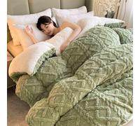 Winter Cotton Duvet, Double-sided Velvet Warm Quilt Core, Super Warm Milk Velvet + Lamb Cashmere Fabric, Plain Blanket, Thickened