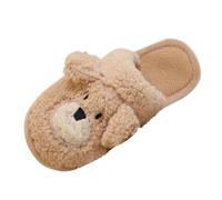Winter Cotton Slippers Women's Plush Slippers Women's House Non-Slip Slippers Cute Flat Felt Slippers Indoor Outdoor Plush Slippers Super Soft Slippers Cotton Shoes, coffee, 8 UK