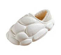 Winter Couple Women's Baotou Cover Heel Warm Plush Soft Bottom Comfortable Flat Cotton Slippers Glass Slippers for Women Heels (White, 5.5)